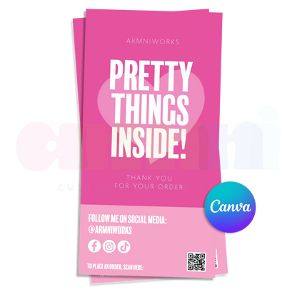 "Pretty Thing Inside" Shipping Label Canva Template