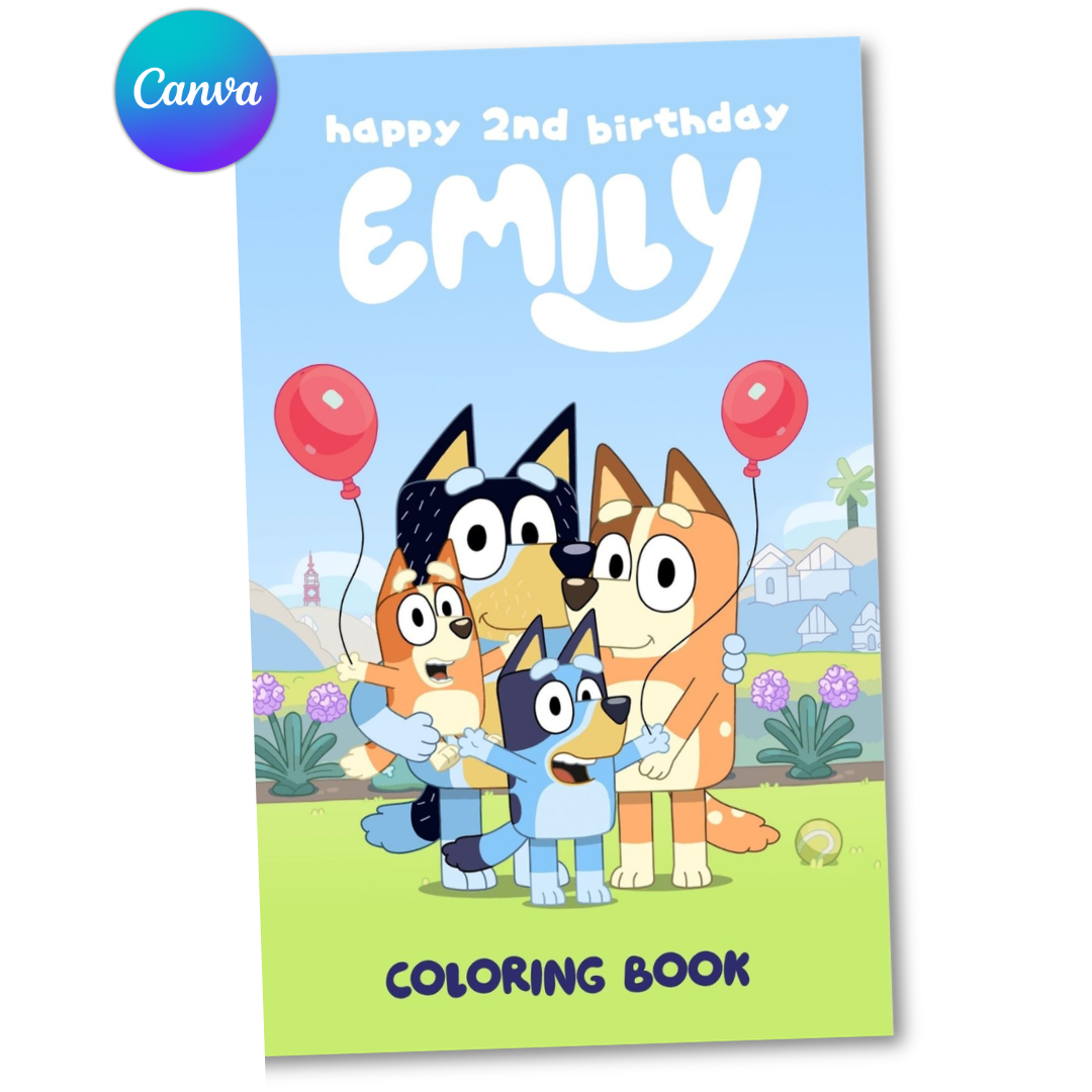 Bluey Coloring Book Canva Template