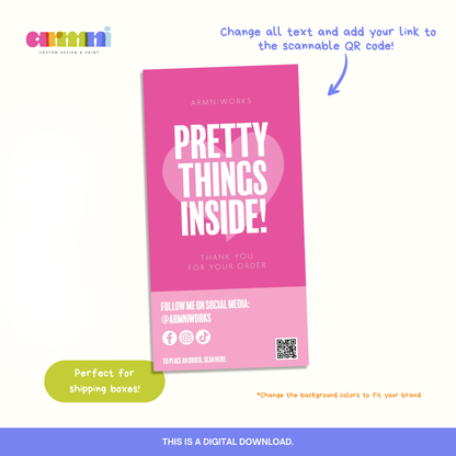 "Pretty Thing Inside" Shipping Label Canva Template