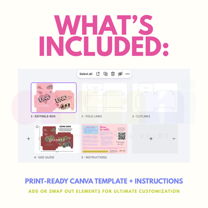 Uno Game Kit Canva Template (Love Edition)