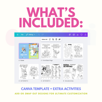 Bluey Coloring Book Canva Template II
