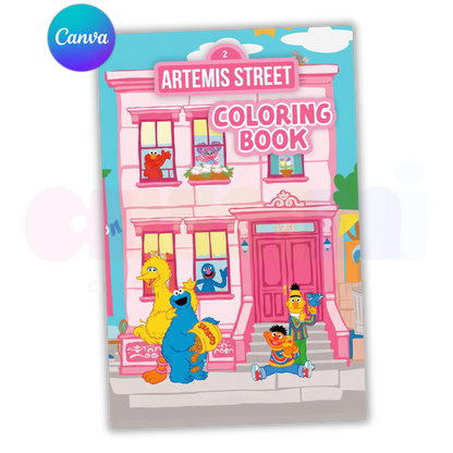 Sesame Street Coloring Book Canva Template II (Pink)