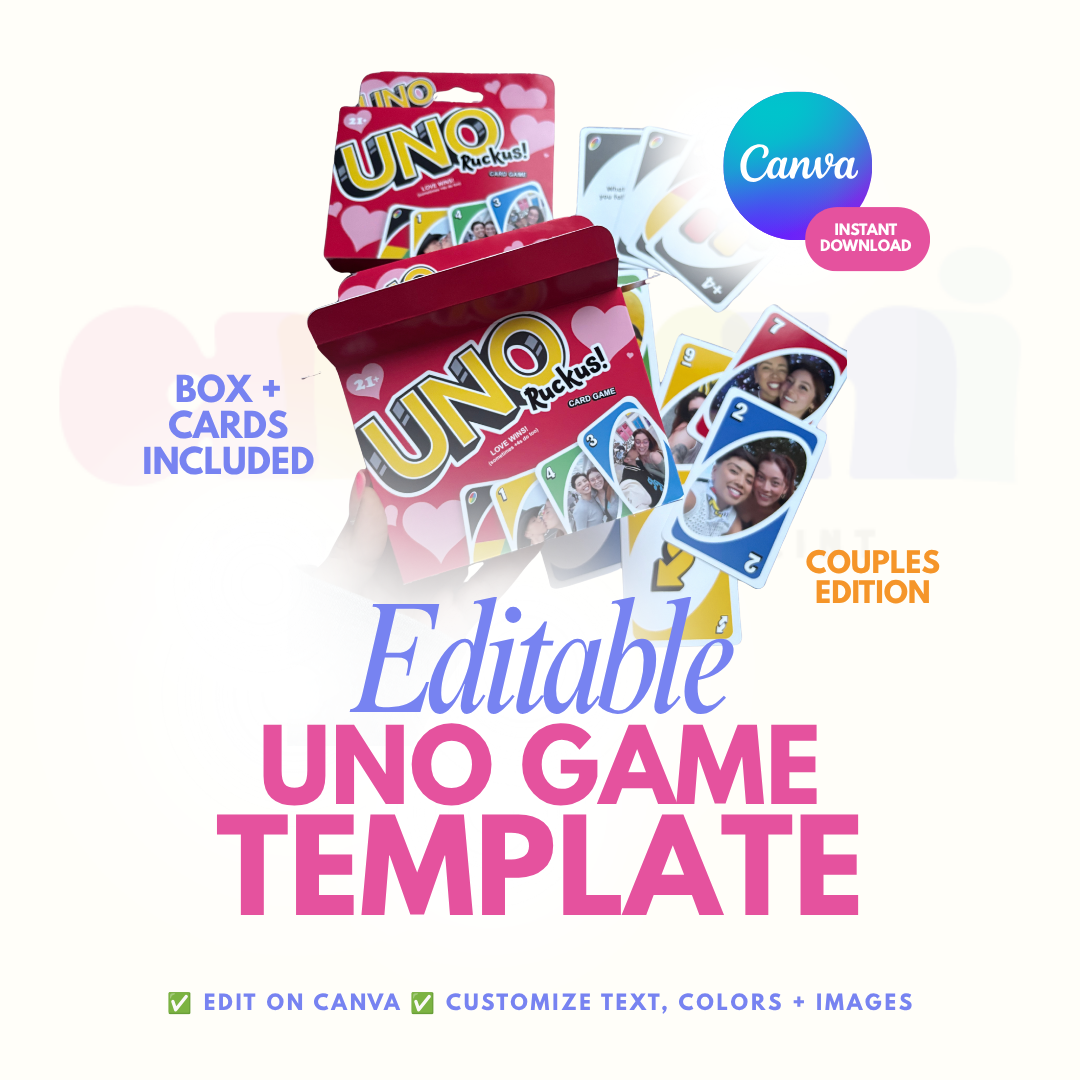 Uno Game Kit Canva Template (Love Edition)