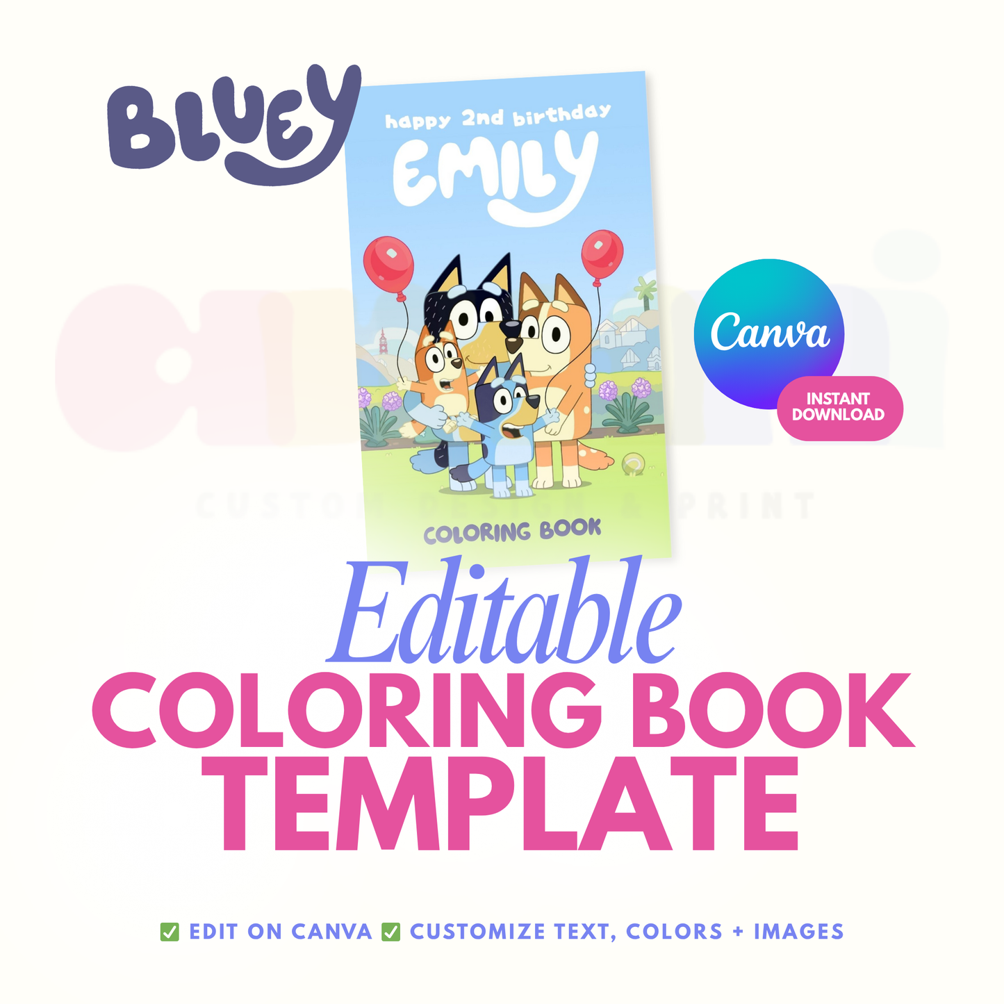 Bluey Coloring Book Canva Template