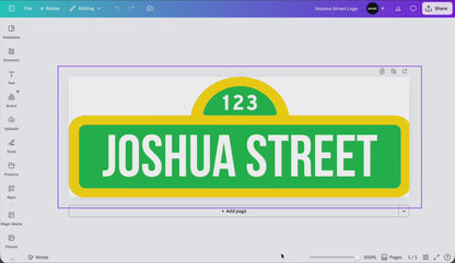 Sesame Street Logo Canva Template