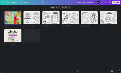 Sesame Street Coloring Book Canva Template